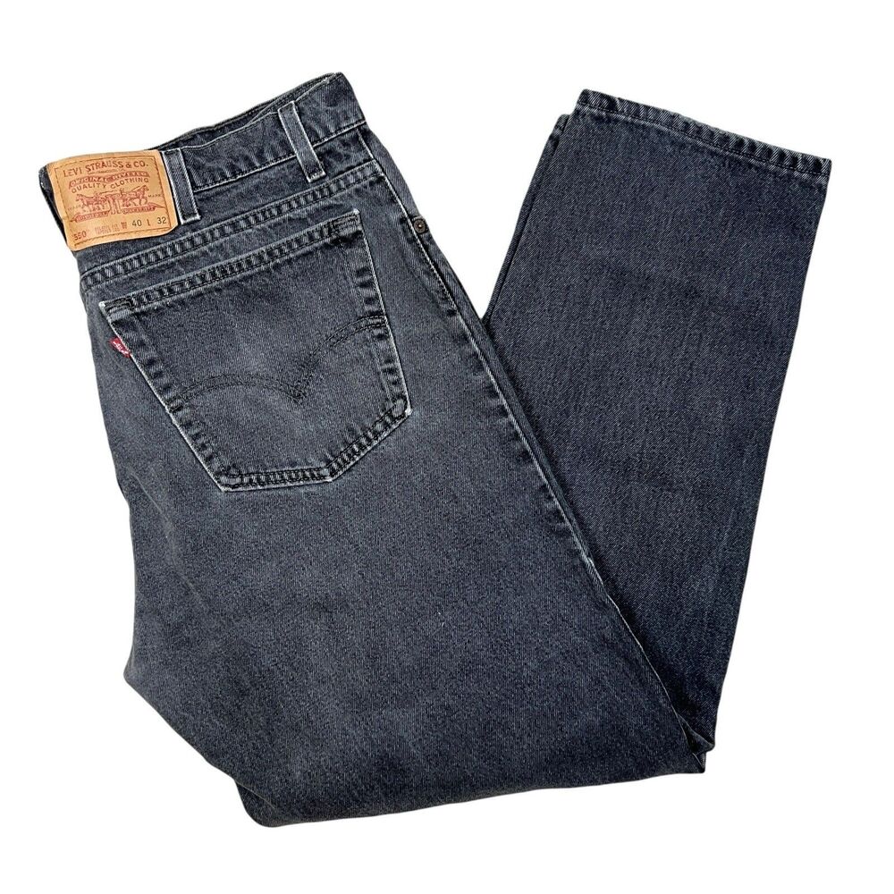Vintage Levi's 550 Jeans Mens 40x32 (actual 37x31) Relaxed Fit Tapered Leg Black